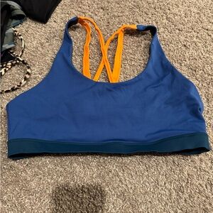 Vibrant Blue and Orange Sports Bra